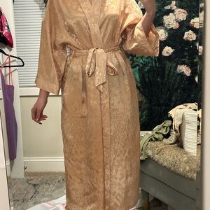 Valerie Steven’s Gold satiny leopard robe Robe
